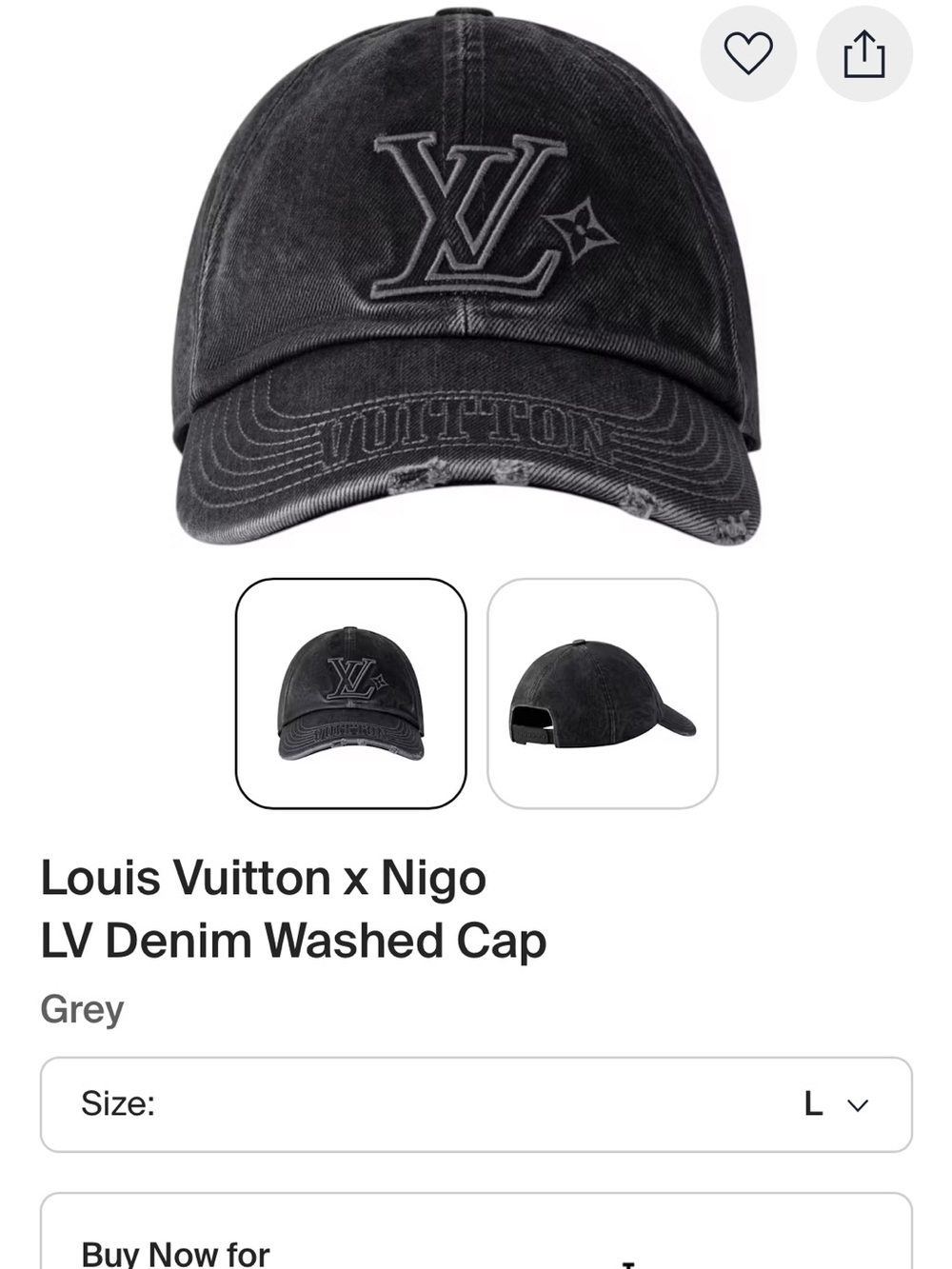 Louis Vuitton x Nigo LV Denim Washed Cap. Used. Great condition